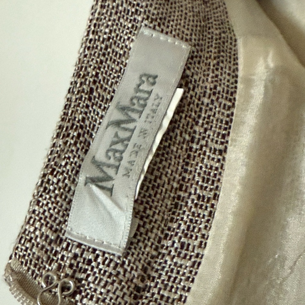 MaxMara Cream and Black Textured Fabric